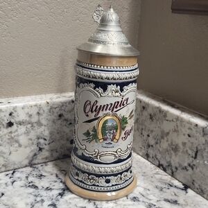 Olympia Beer Stein with Lid